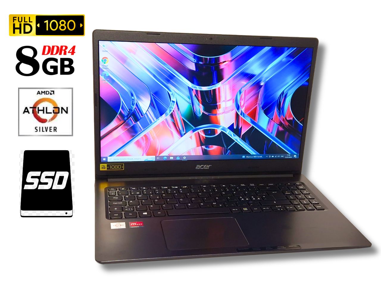 Ноутбук б/у Acer A315-21 FHD Athlon Silver 3050U 8/128 Гб SSD акб 3-5 год 2020рік